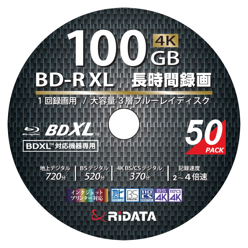 Amazon.co.jp: アールアイジャパン RiDATA 1回録画用 片面3層 2-4倍速